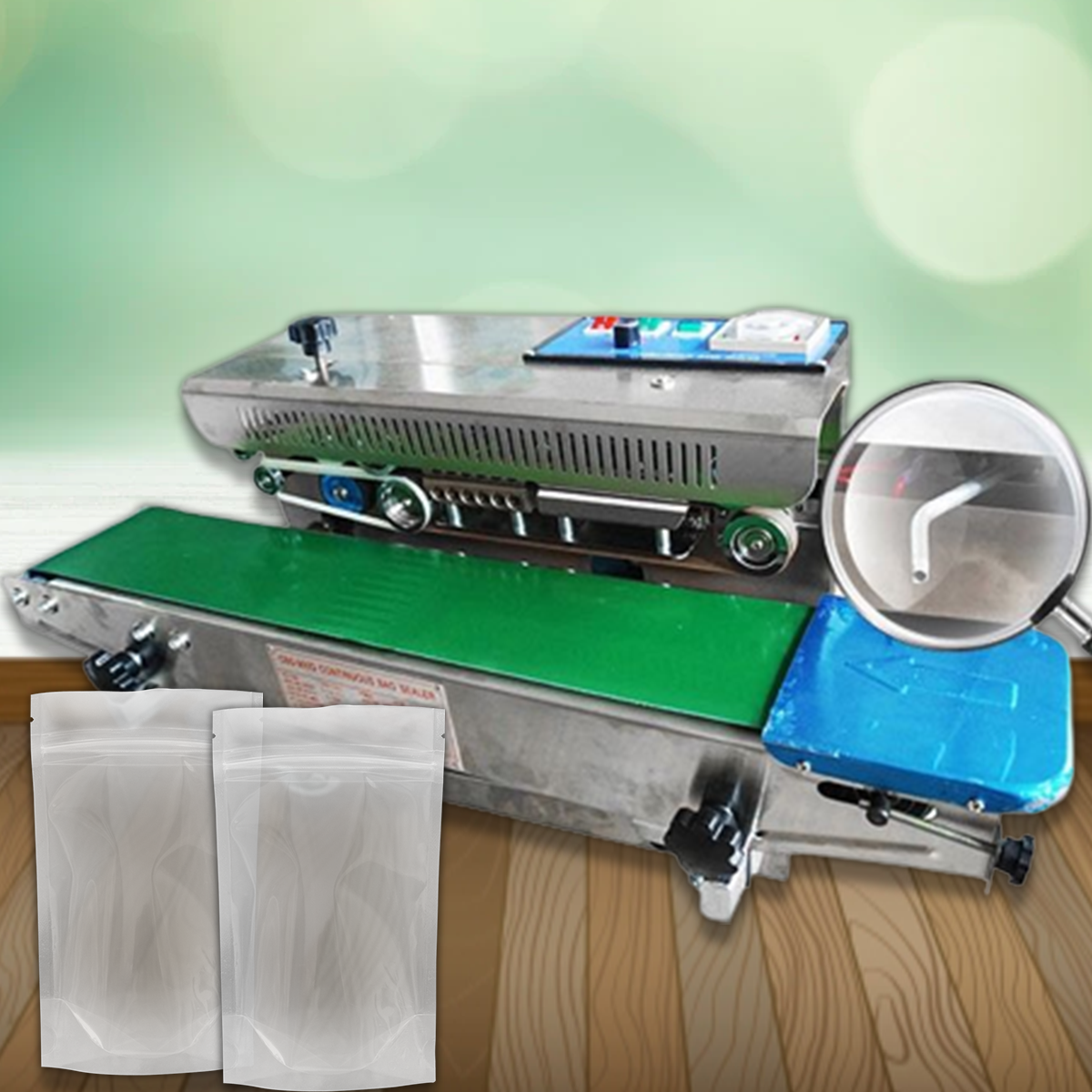 เครื่องซีลต่อเนื่อง Air Filling Sealing Machine รุ่น CBS-900Q พร้อมเป่าลมเข้าถุง