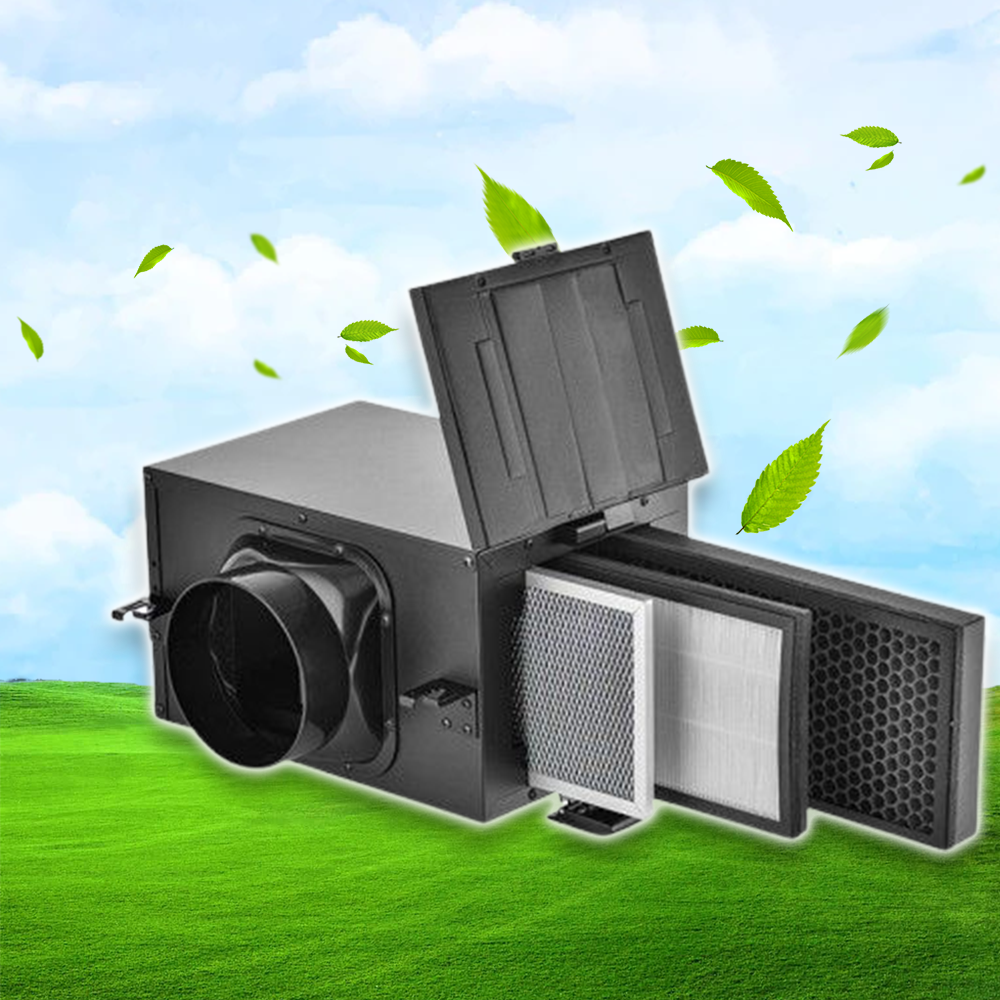 กล่องกรองอากาศ ขนาดอุตสาหกรรม GL-250XF Filter 3 ชั้นสามารถกรองฝุ่น PM2.5 ได้ ใช้คู่กับพัดลมระบายอากาศ