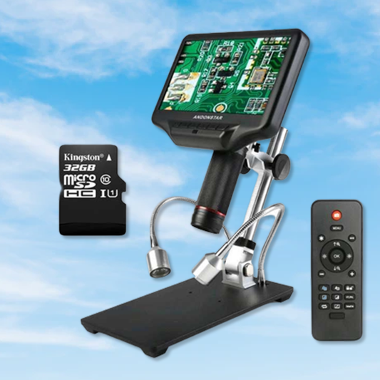 กล้องจุลทรรศน์ดิจิตอล Digital Microscope Real Time Display รุ่น AD407 จอแสดงภาพขนาด 7 นิ้ว พร้อม SD Card 32GB