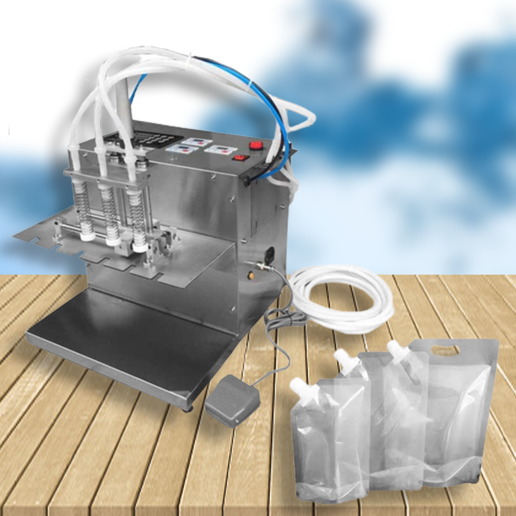 เครื่องบรรจุขวดพลาสติก 3 หัวจ่าย Small 3 semi-automatic bagged water soy milk milk Chinese medicine liquid yogurt nozzle