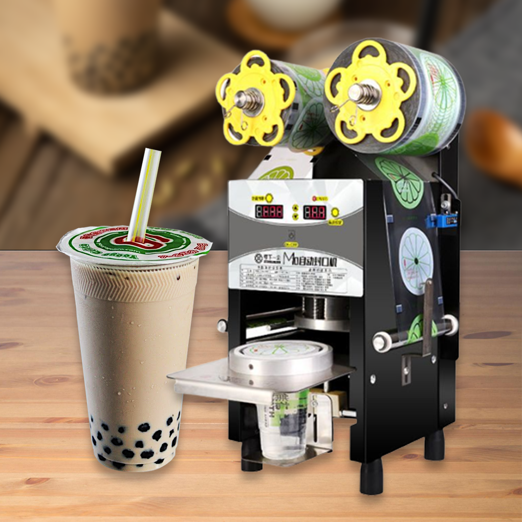 เครื่องซีลฝาแก้ว แบบกึ่งอัตโนมัติ นับแก้วได้ รุ่น M10 370W สำหรับฝาแก้วขนาด 9.0 หรือ 9.5 ซม. ความเร็ว 500แก้วต่อชั่วโมง