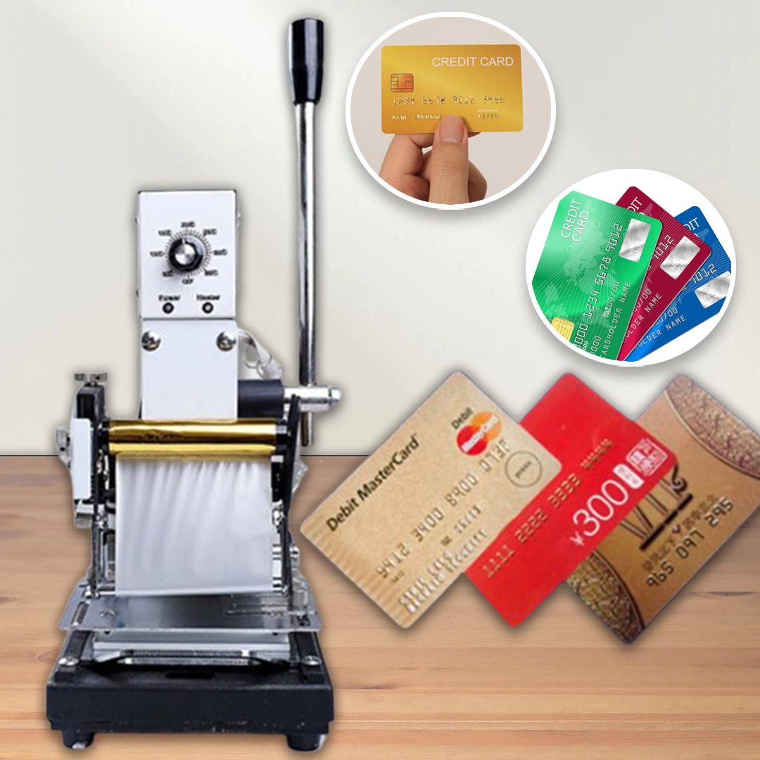 เครื่องปั๊มนูนบัตร ป๊มการ์ด พร้อมสกรีน ฟลอยด์ PVC member card embossing hot stamping
