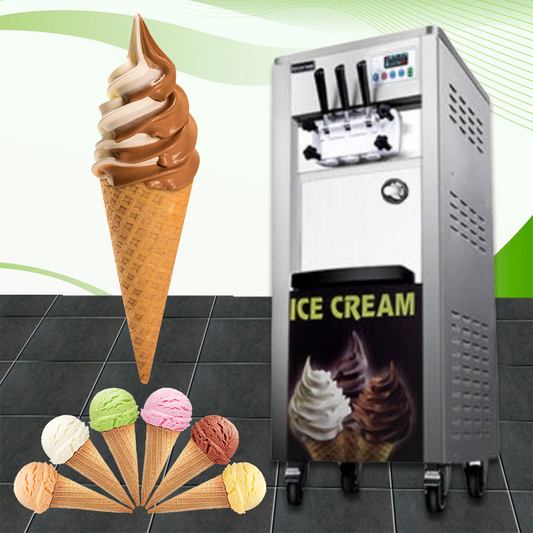 เครื่องทำไอศครีมซอฟเสริฟ Ice Cream Machine แบบตั้ง 1800W ความจุ 10 ลิตร