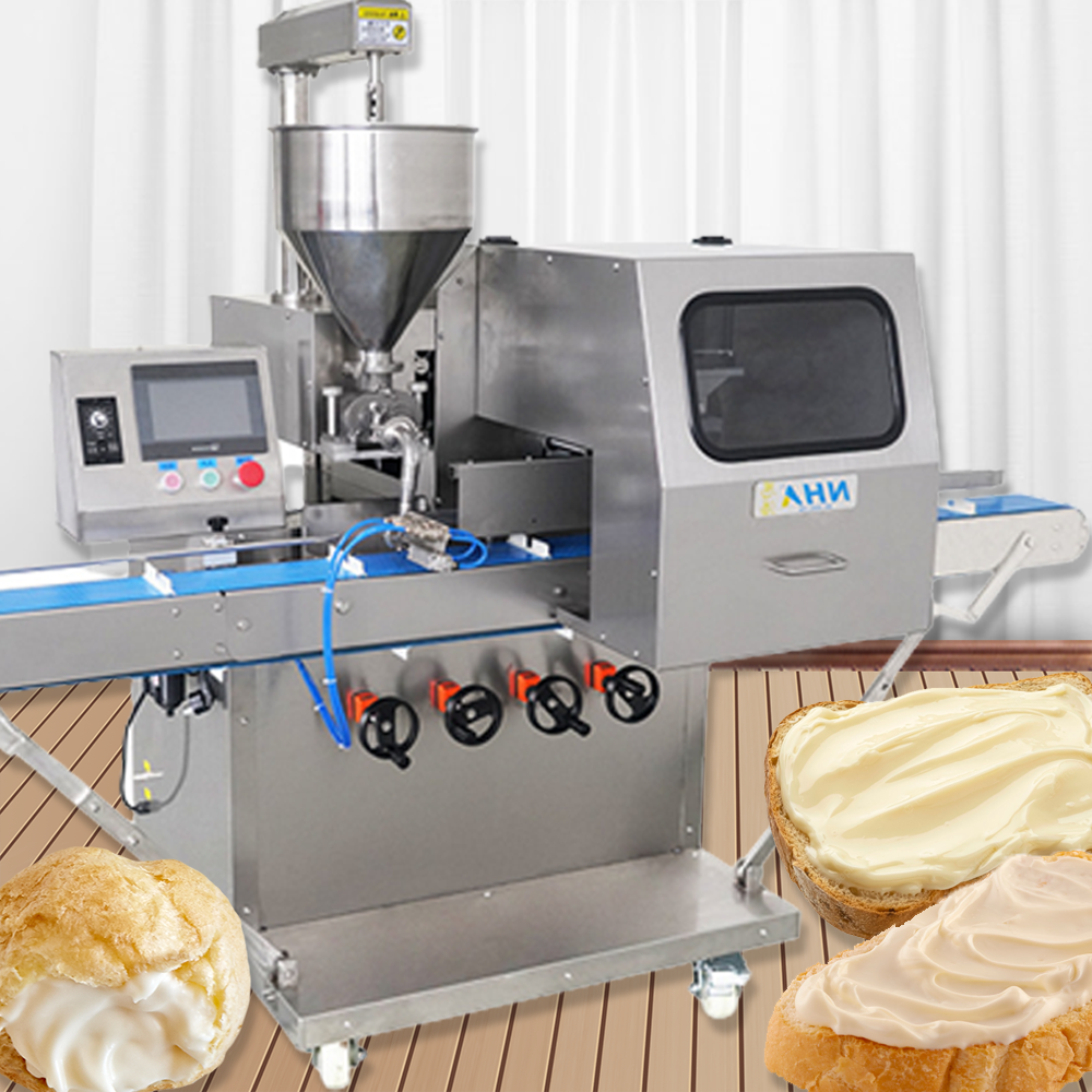 เครื่องตัดและใส่ครีม ใส่ใส้ ขนมปัง เครื่องบรรจุครีม cream filling machine 1.5（Kw） NH403 ขนาด 2.2*1.1*1.8m 220（V）