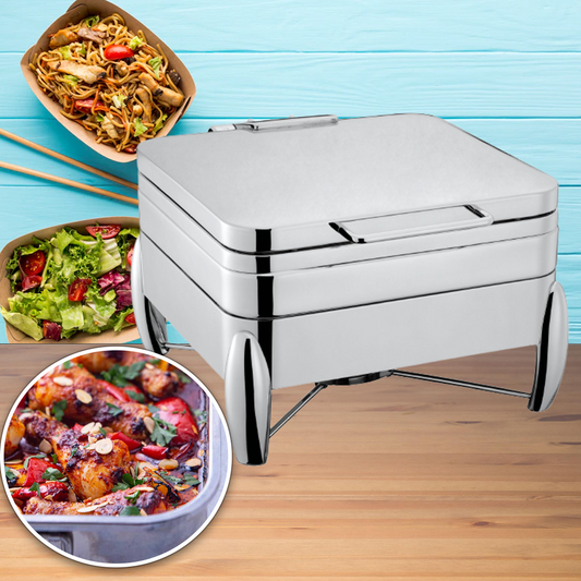 ถาดอุ่นอาหาร โรงแรม รุ่น 2011L สแตนเลส 304 ขนาด 575x465x160 มม.มีที่อุ่นในตัว