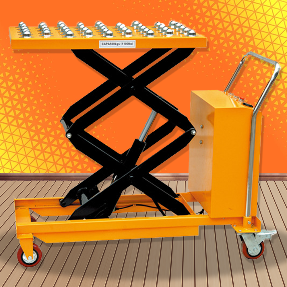 รถยกของพร้อมระบบ ล้อกลิ้ง 135kg 800w แบตเตอรี่ 12V DPS500-GZ Ball Lifting Platform