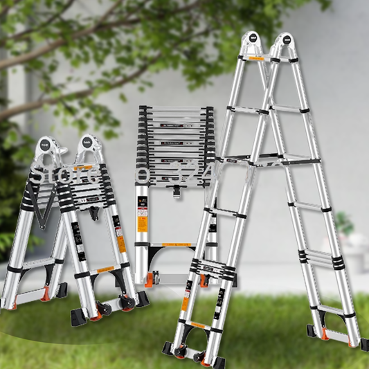 บันไดยืดหด อลูมิเนียม พกพา Aluminum Alloy Telescopic Ladder 3.8m Lightweight Adjustable Ladder for Home and Outdoor Use