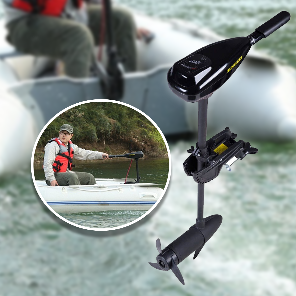 มอเตอร์ติดเรือ Motor Guide รุ่น 40 LB เฉพาะน้ำนิ่ง ออกทะเลไม่ได้ 408 วัตต์