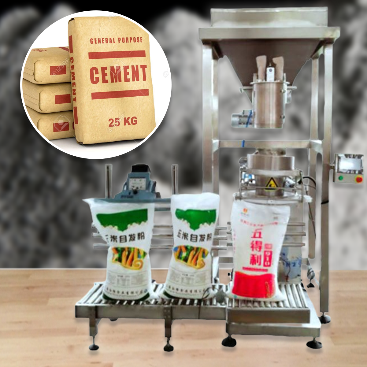 เครื่องบรรจุพร้อมชั่ง กระสอบ ปูน 25 50kg big bag packaging machine weighing machine