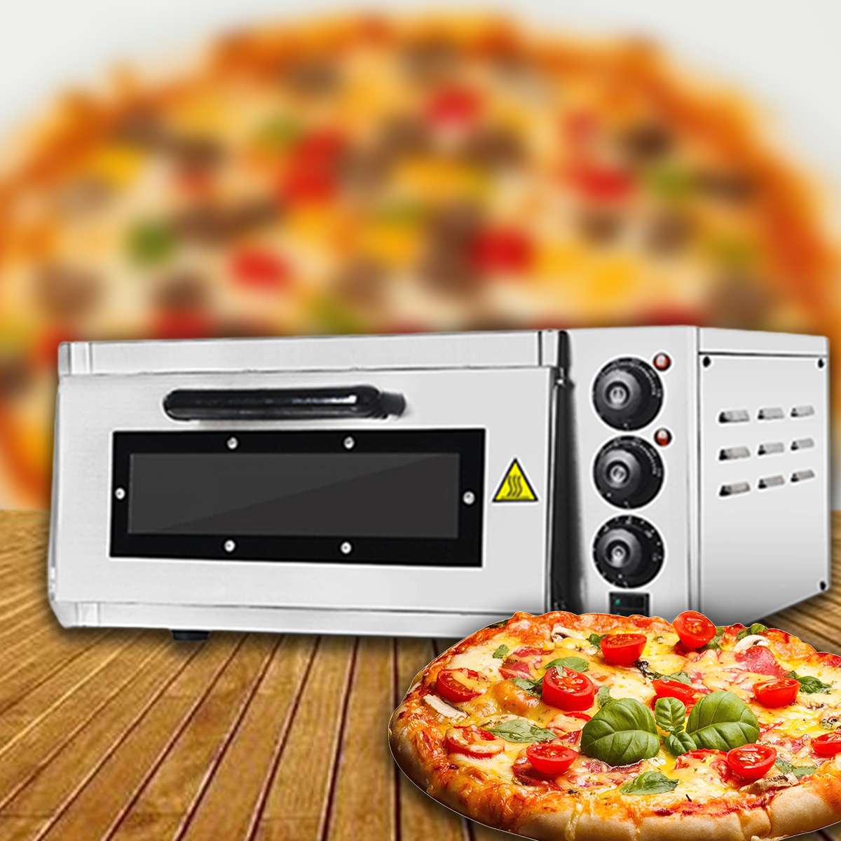 เครื่องอบพิซซ่า เตาอบพิซซ่า แบบ 1 ถาด เตาอบ Single Layer Electric Pizza Oven รุ่น K-P1ST
