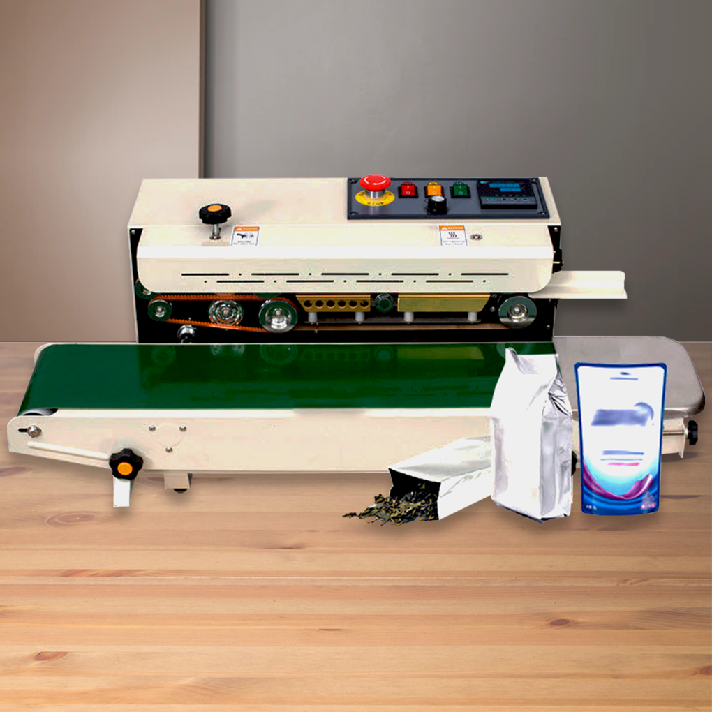 เครื่องซีล ต่อเนื่อง FR900 รุ่นจอแสดงผล LED มอเตอร์ 650W แถบซีล 12 มม.