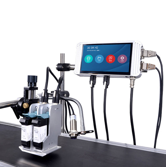 เครื่องพิมพ์วันที่บนสายพานระบบอัตโนมัติ สำหรับพิมพ์ Lot, วันผลิต, วันหมดอายุ Automatic Conveyor Date Coding Printer for Lot, MFG, EXP Print on Products รุ่น T-W