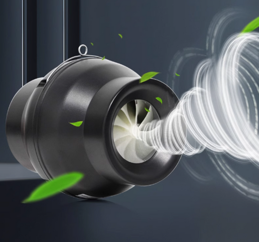 พัดลมระบายอากาศแรงดันสูง High Pressure Inline Duct Fan รุ่น HR-100AE (ขาตั้ง+ปรับความเร็ว)