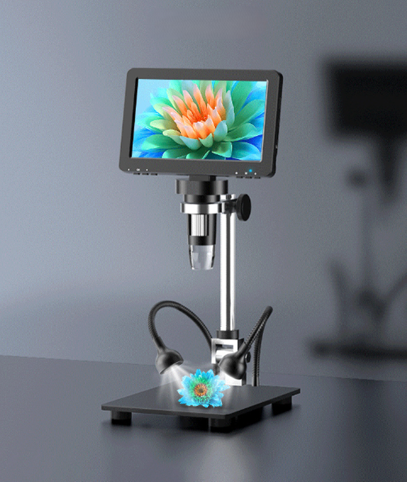 กล้องจุลทรรศน์อิเล็กทรอนิกส์ 1200X รุ่น DM9H พร้อมไฟ LED และบันทึกภาพ/วิดีโอ Electronic Microscope